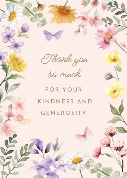 Wonderful blossoms - wedding thank you card