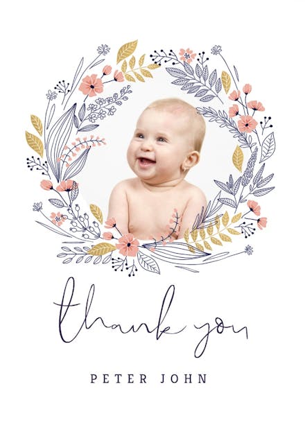 Wreath - thank you card