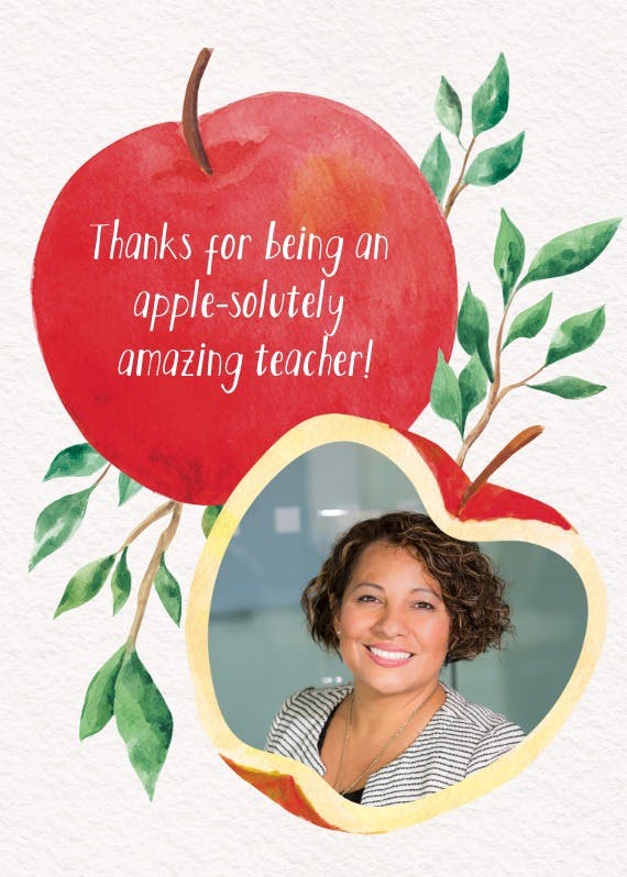 Apple tree - thank you card for teacher