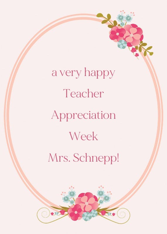 Appreciation plaque -  tarjeta de apreciación a un profesor