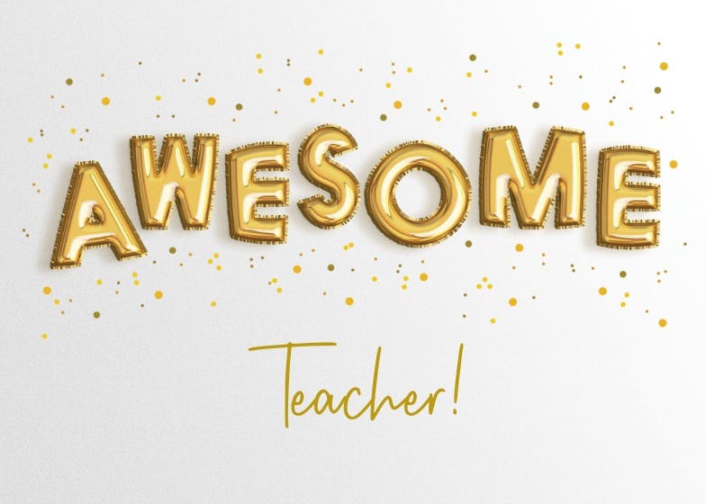 Awesome balloons -  tarjeta de apreciación a un profesor gratis
