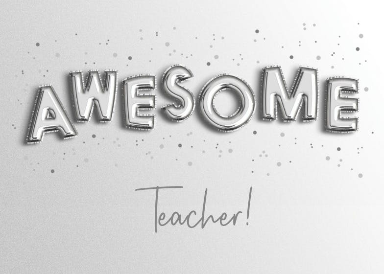 Awesome balloons - thank you card for teacher