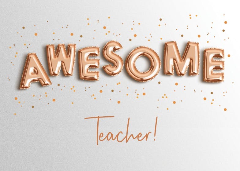 Awesome balloons -  tarjeta de apreciación a un profesor