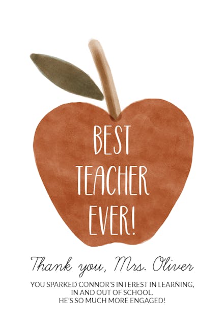 Boho Woodland - Thank You Card For Teacher