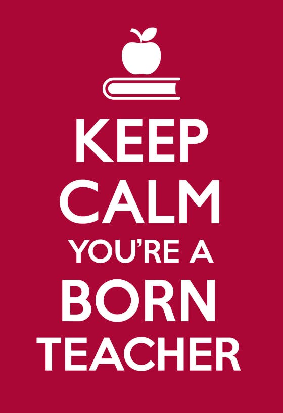 Born 2 teach -  tarjeta de apreciación a un profesor