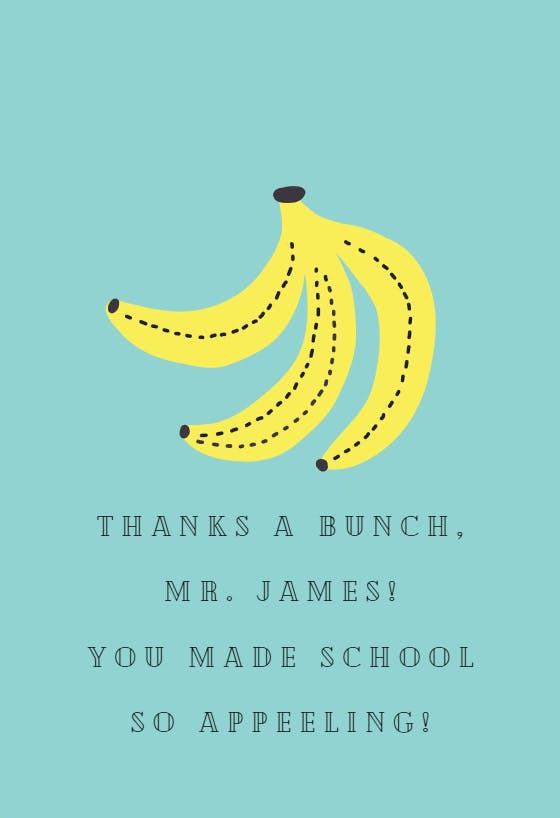 Bunches of thanks - thank you card for teacher