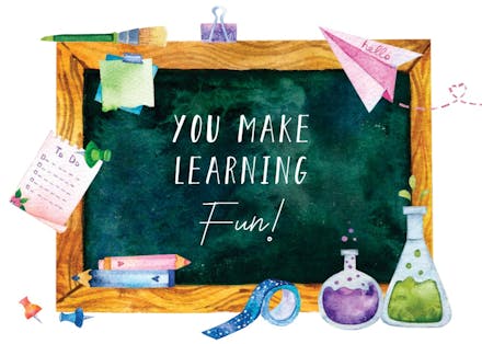 Chalkboard fun - thank you card for teacher