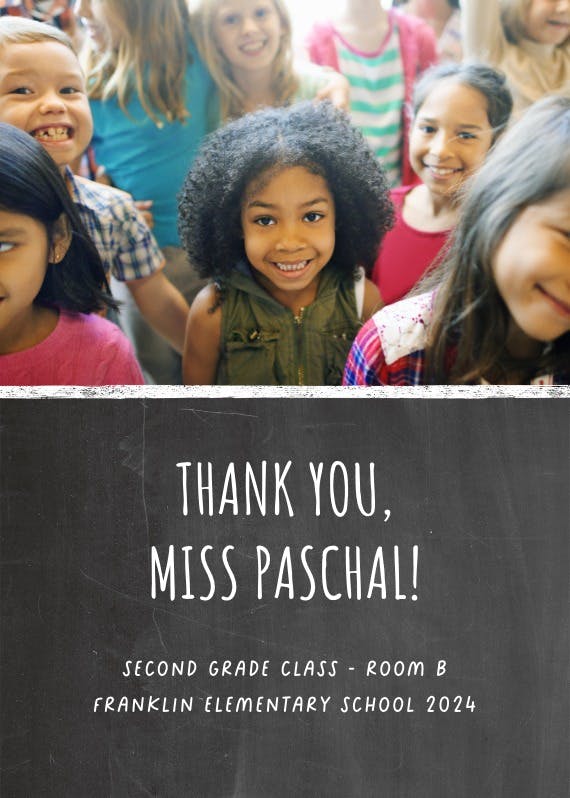 Chalkboard teacher thanks -  tarjeta de apreciación a un profesor