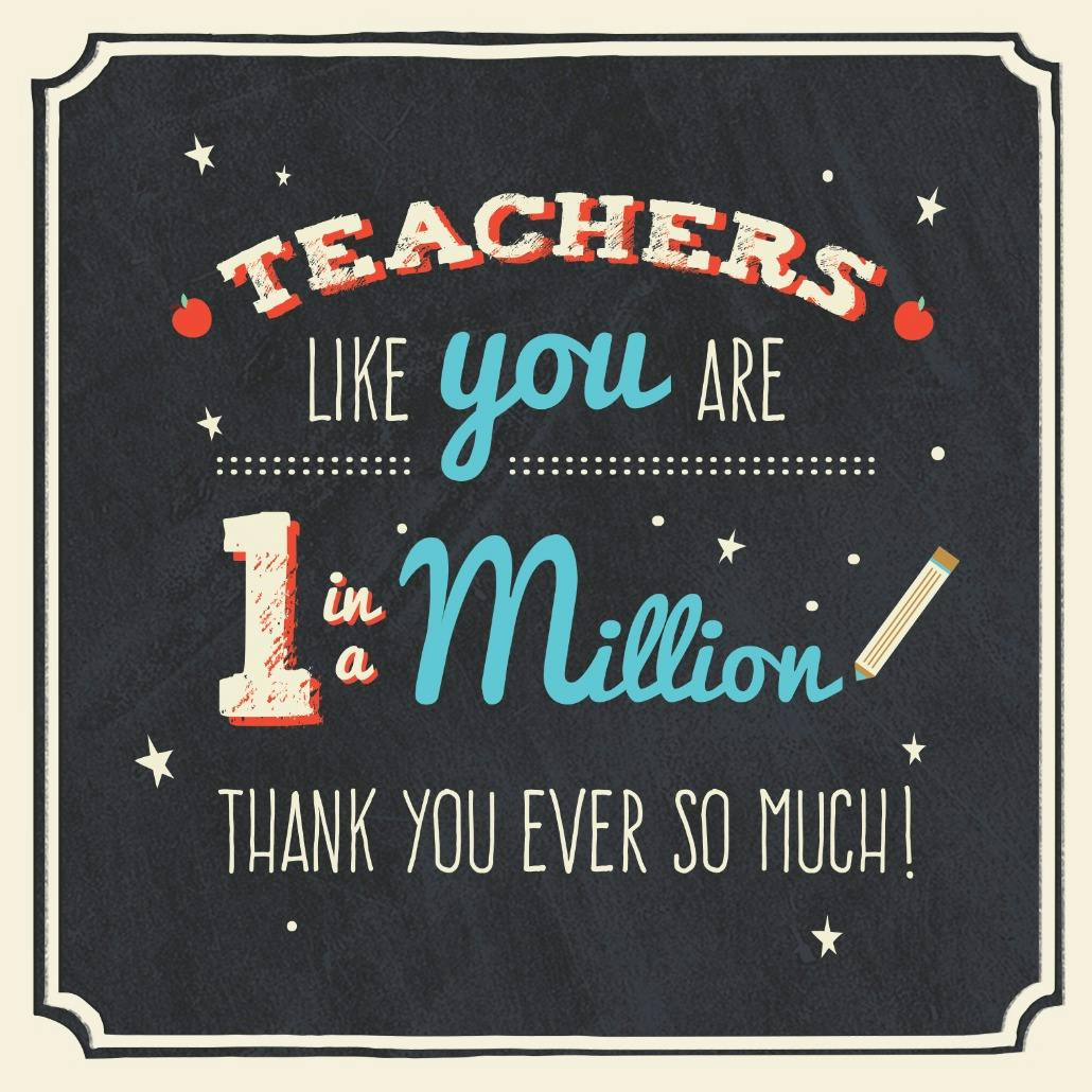 Chalkboard teacher thx - thank you card for teacher