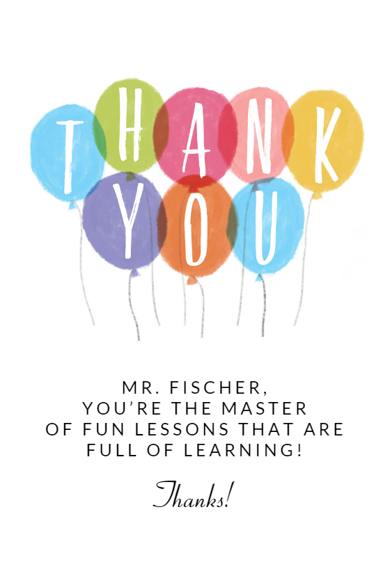 Cheerful Thanks - Thank You Card For Teacher (Free) | Greetings Island