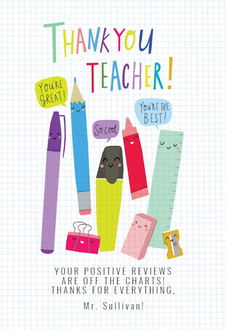 Class Act - Thank You Card For Teacher (Free) | Greetings Island