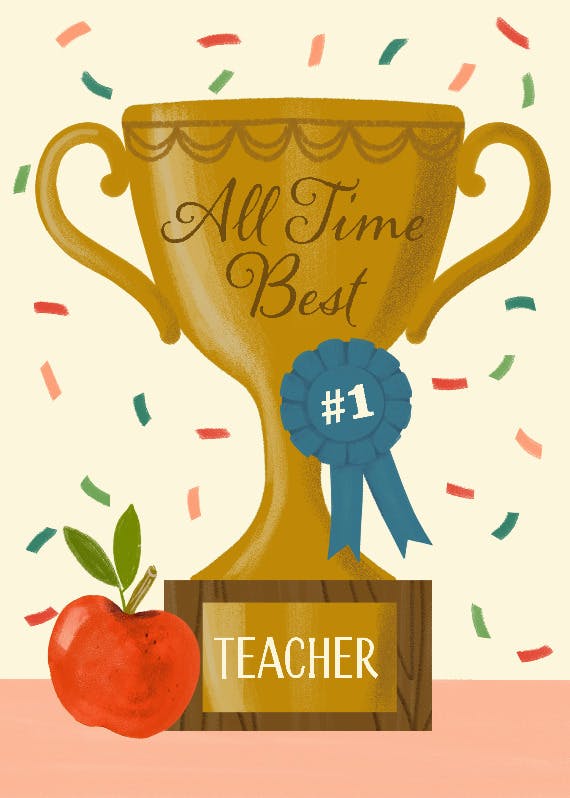 Cup for the best - thank you card for teacher