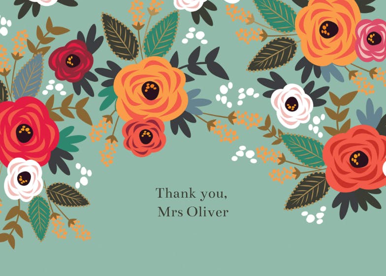 Floral mood - thank you card for teacher