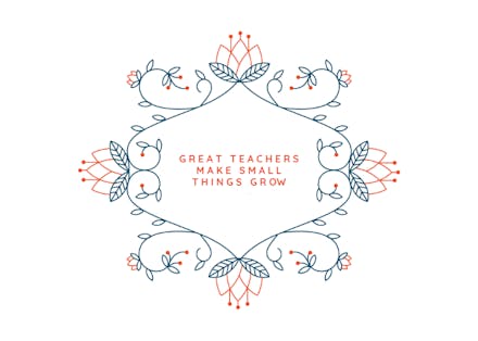 Floral Wreath - Thank You Card For Teacher