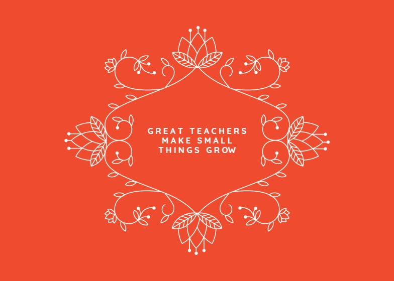 Floral wreath -  tarjeta de apreciación a un profesor gratis