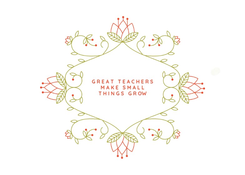 Floral wreath -  tarjeta de apreciación a un profesor gratis