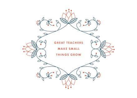 Floral Wreath - Thank You Card For Teacher