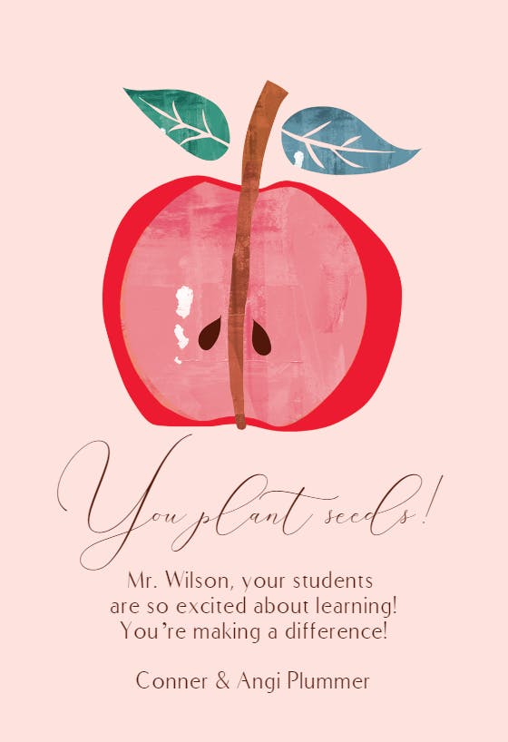 Fruitfulness Thank You Card For Teacher (Free) Greetings Island