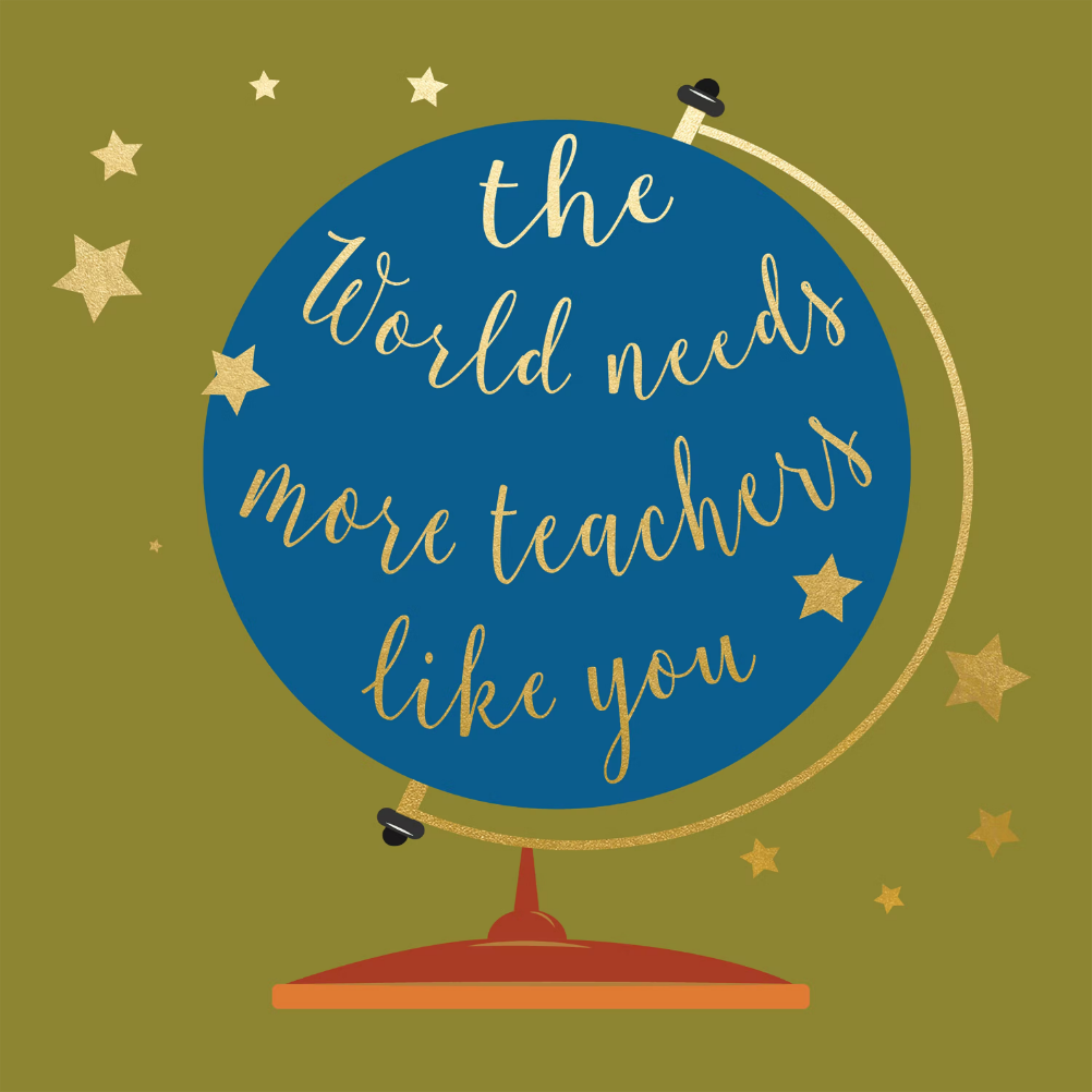 Globes and Stars - Thank You Card For Teacher (Free) | Greetings Island