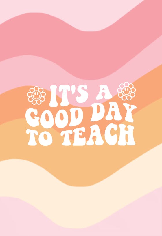 Good day -  tarjeta de apreciación a un profesor