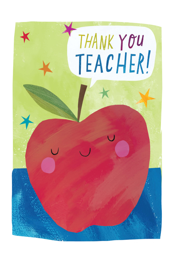 Happy little apple - Thank You Card For Teacher (Free) | Greetings Island