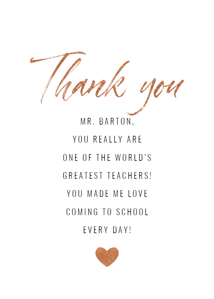 I Heart Teachers - Thank You Card For Teacher (Free) | Greetings Island