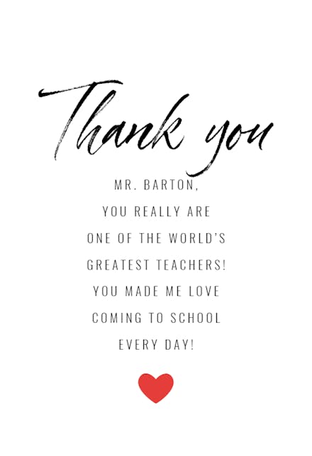 I Heart Teachers - Thank You Card For Teacher (Free) | Greetings Island