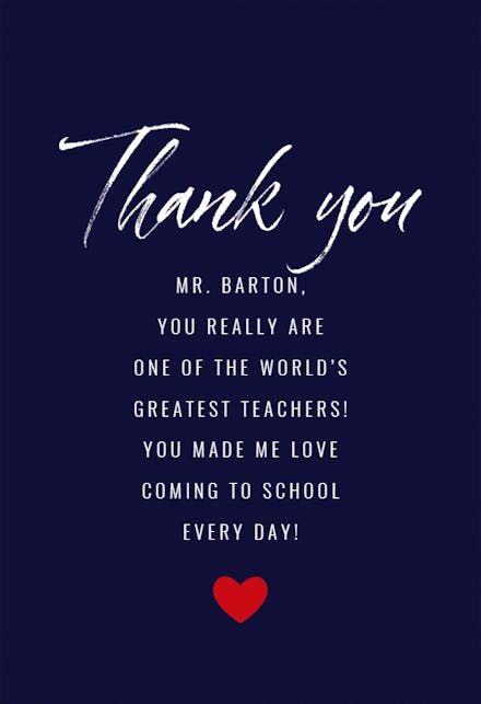 I Heart Teachers - Thank You Card For Teacher (Free) | Greetings Island