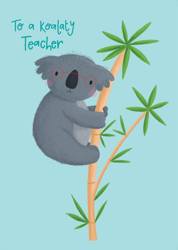 Koalaty teacher -  tarjeta de apreciación a un profesor