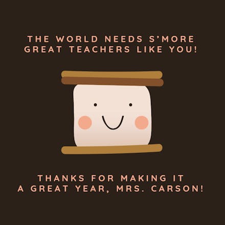 Lessons in Chocolate - Thank You Card For Teacher