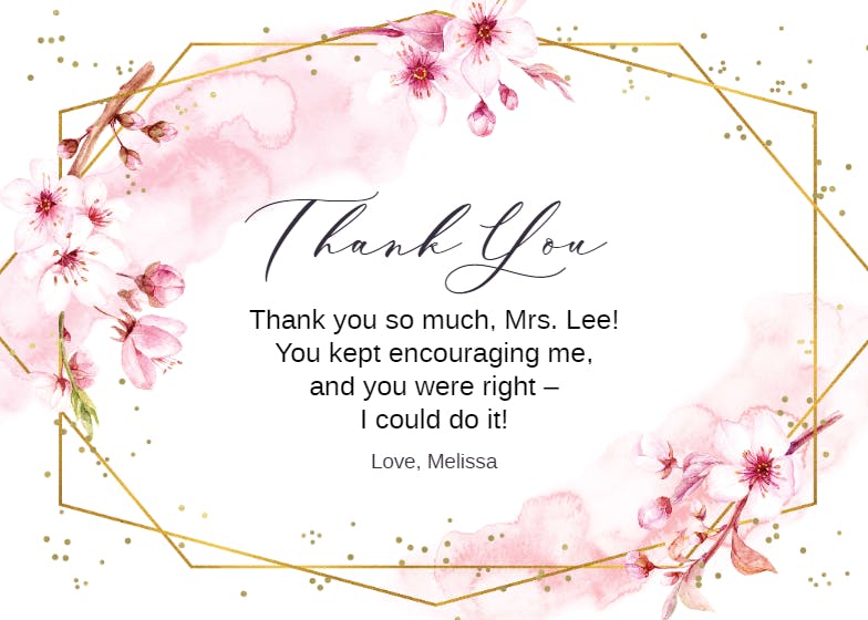 Lines and angles - thank you card for teacher