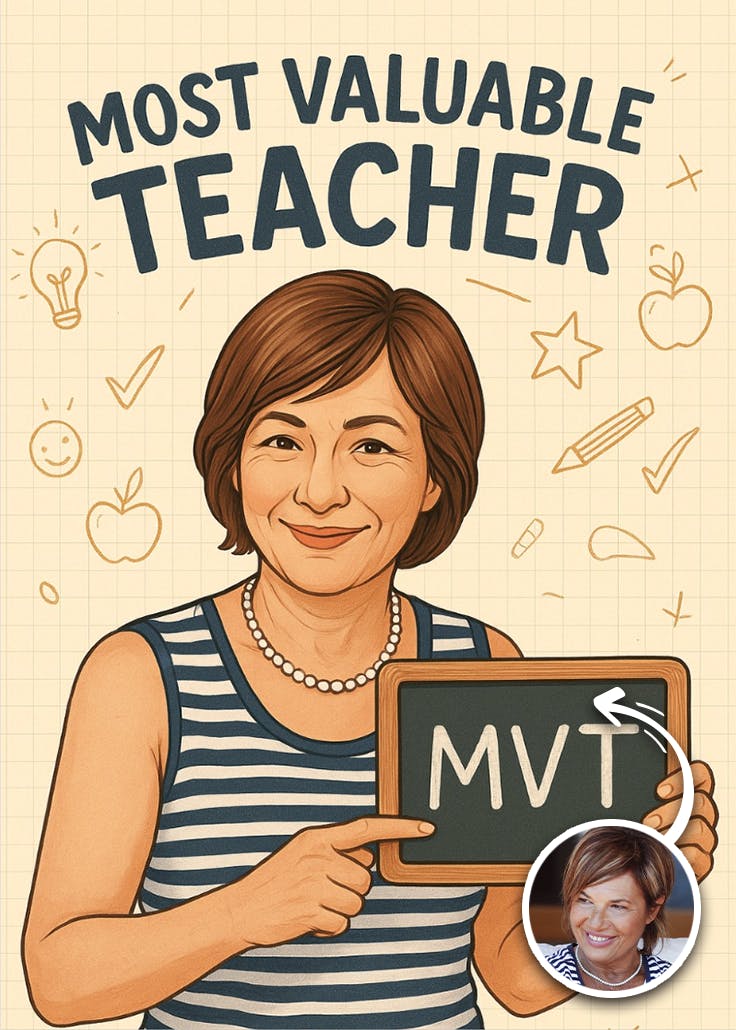 Most valuable teacher - thank you card for teacher