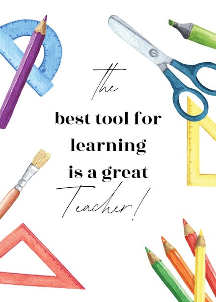 New angles - thank you card for teacher