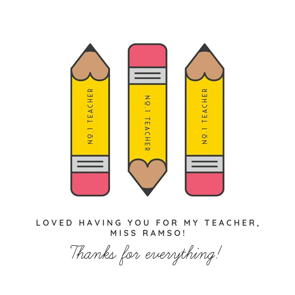 Penciled in -  tarjeta de apreciación a un profesor