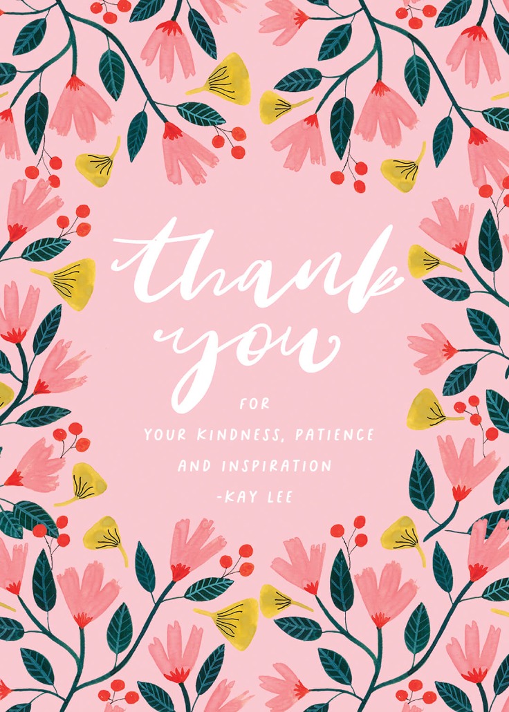 Pink Floral - Thank You Card For Teacher (Free) | Greetings Island