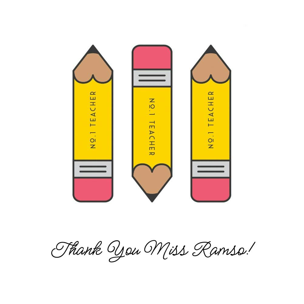 Pretty pencils -  tarjeta de apreciación a un profesor