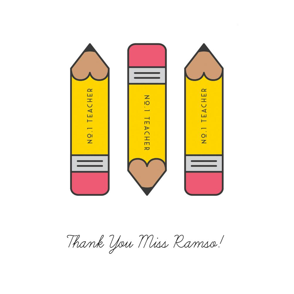 Pretty pencils -  tarjeta de apreciación a un profesor gratis