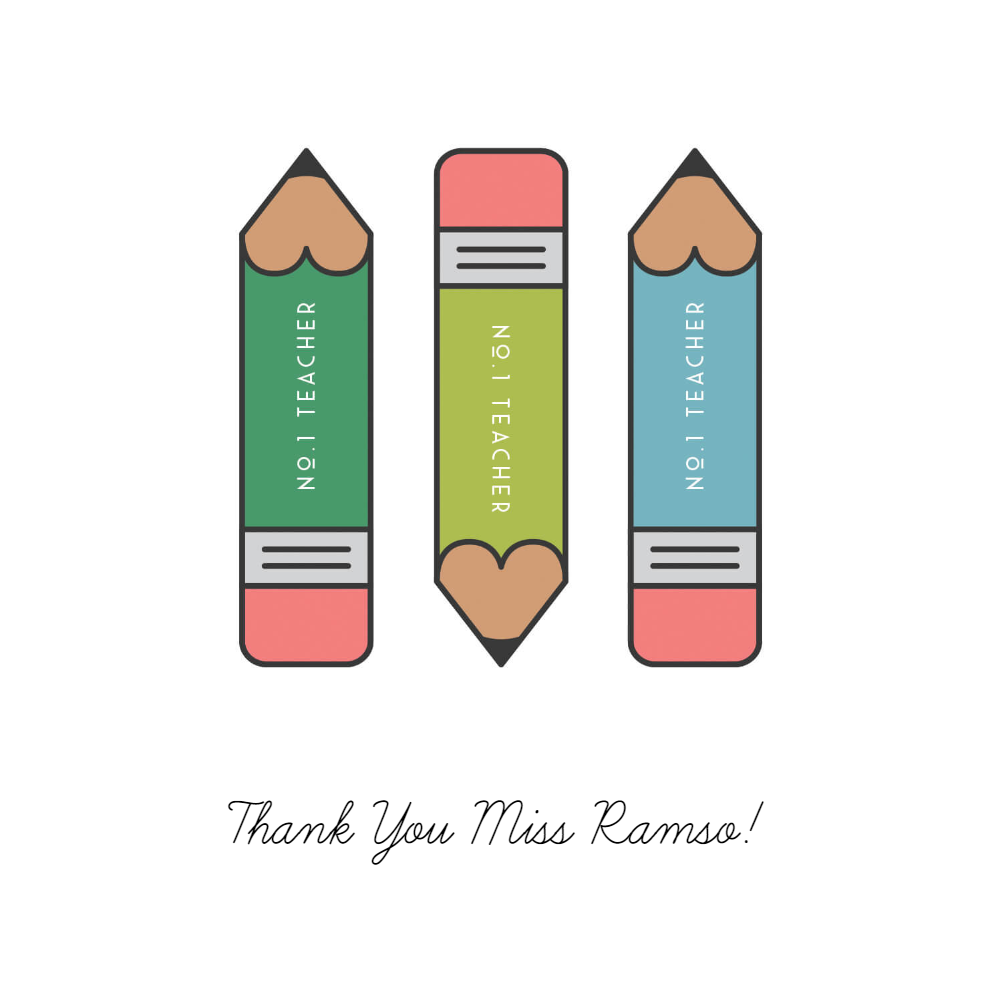 Pretty Pencils - Thank You Card For Teacher (Free) | Greetings Island