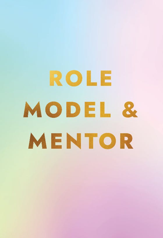 Role model and mentor -  tarjeta de apreciación a un profesor gratis