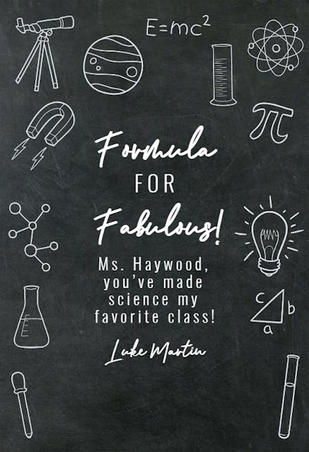 Science Rules - Thank You Card For Teacher