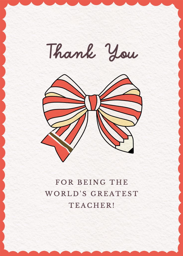 Sharp minds - thank you card for teacher
