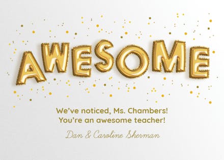 Shining Example - Thank You Card For Teacher