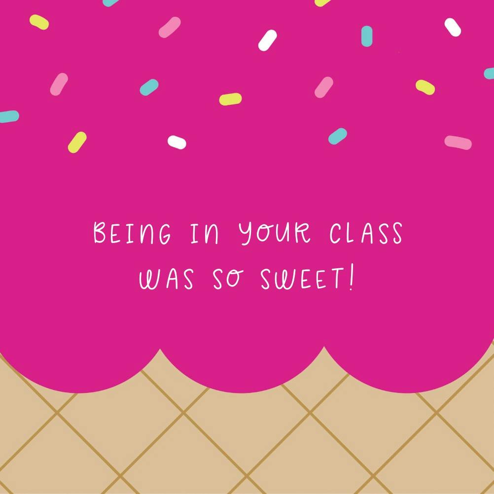 So sweet -  tarjeta de apreciación a un profesor