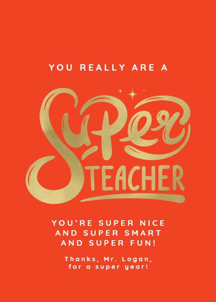Super fancy fonts -  tarjeta de apreciación a un profesor