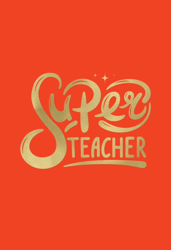 Super teacher -  tarjeta de apreciación a un profesor gratis