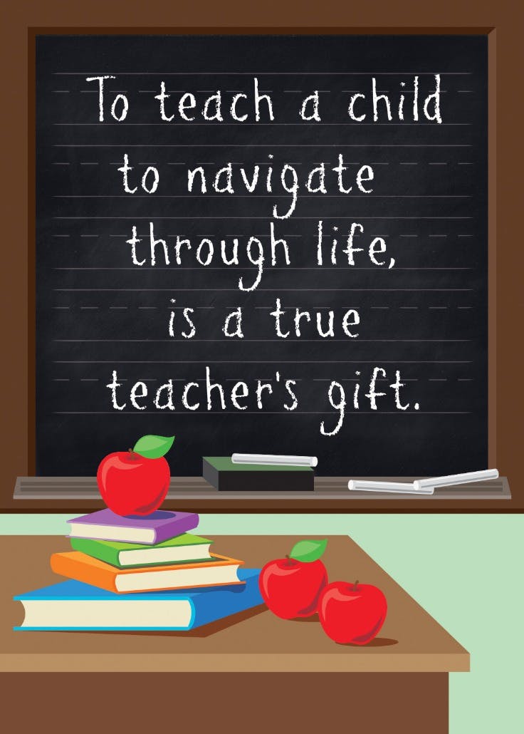 Teacher gift - thank you card for teacher