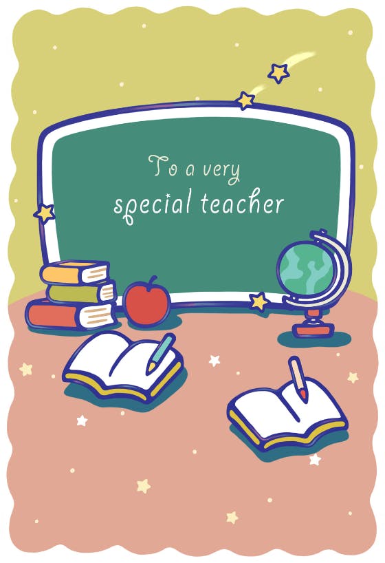 Thank you for your hard work - thank you card for teacher