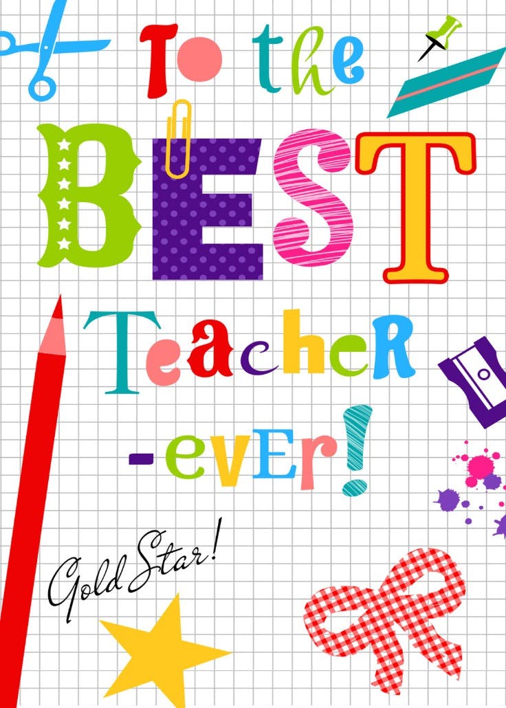 Thank you teacher - thank you card for teacher