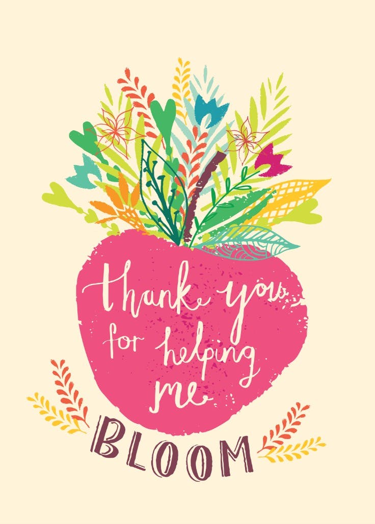 Thankful apple - thank you card for teacher