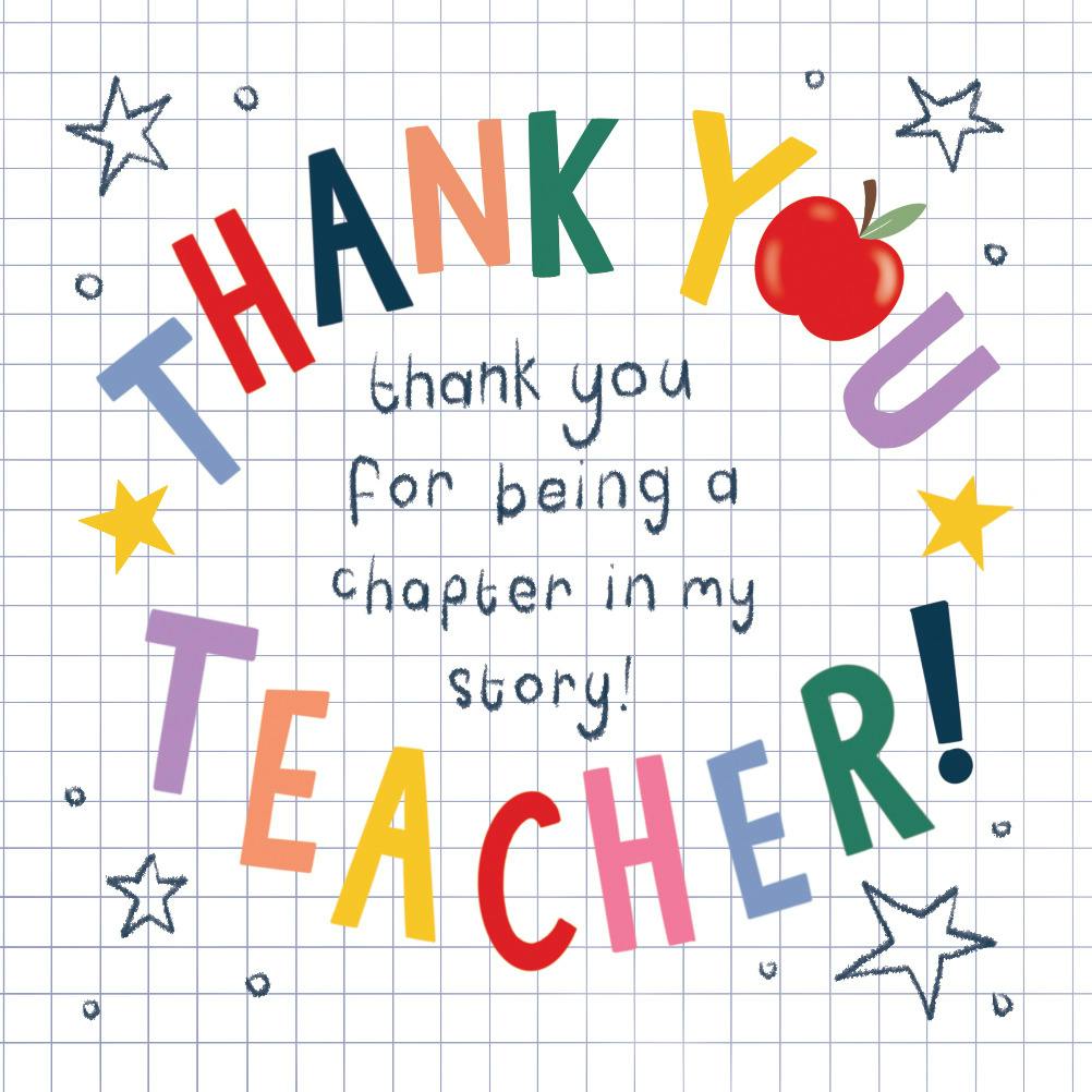 Thankful for this chapter -  tarjeta de apreciación a un profesor gratis